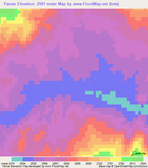 Yaman,Afghanistan Elevation Map