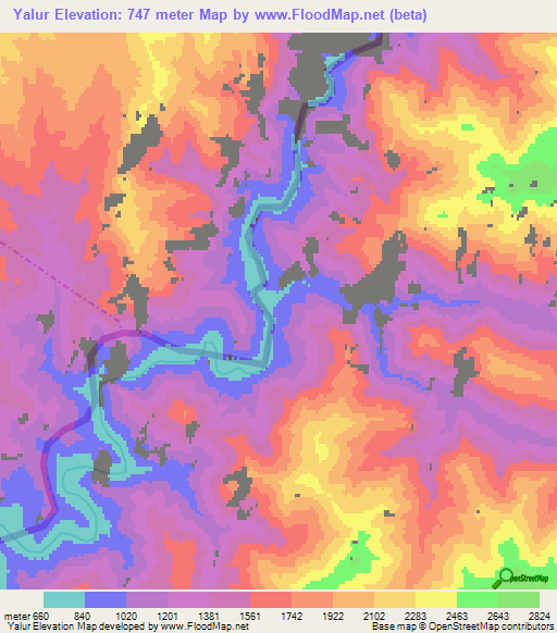 Yalur,Afghanistan Elevation Map