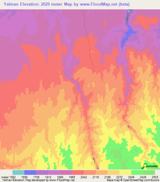 Yalman,Afghanistan Elevation Map