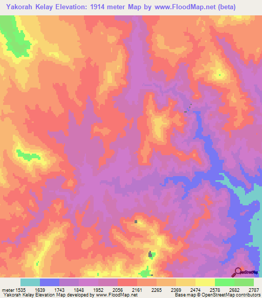 Yakorah Kelay,Afghanistan Elevation Map