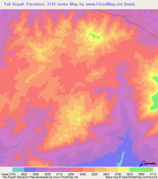 Yak Royah,Afghanistan Elevation Map