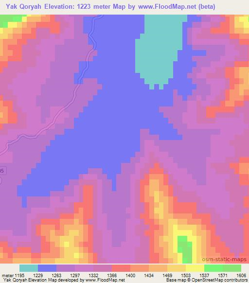 Yak Qoryah,Afghanistan Elevation Map