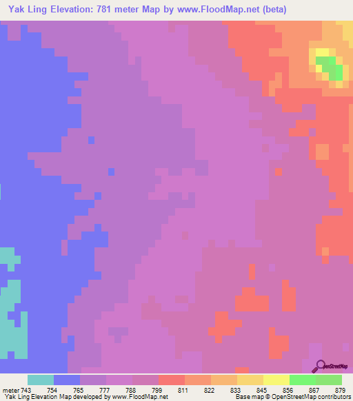 Yak Ling,Afghanistan Elevation Map