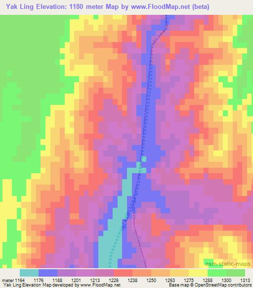 Yak Ling,Afghanistan Elevation Map
