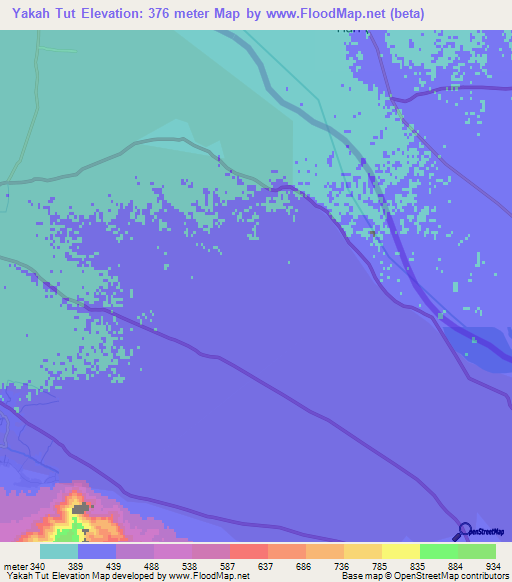 Yakah Tut,Afghanistan Elevation Map