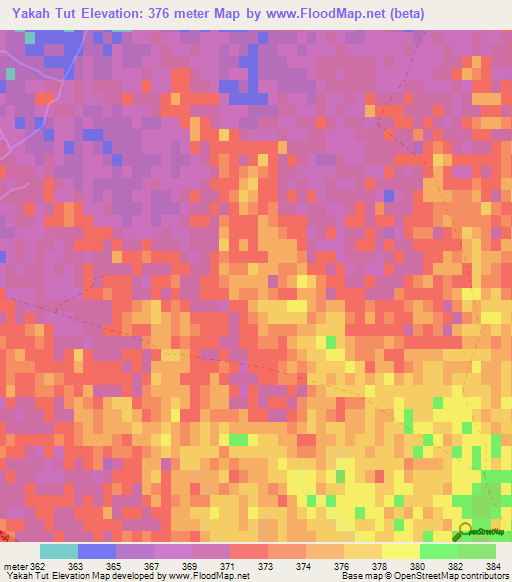Yakah Tut,Afghanistan Elevation Map