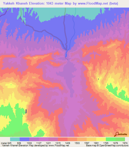 Yakkeh Khaneh,Afghanistan Elevation Map