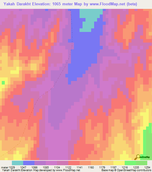 Yakah Darakht,Afghanistan Elevation Map