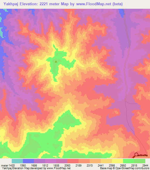 Yakhpaj,Afghanistan Elevation Map