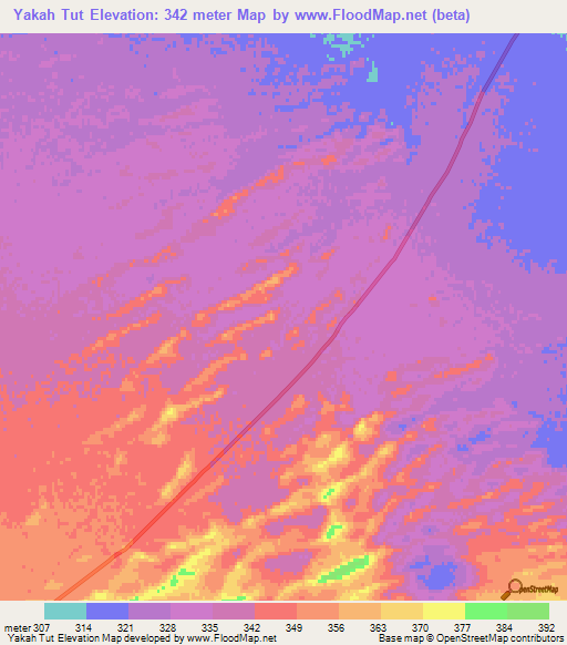 Yakah Tut,Afghanistan Elevation Map