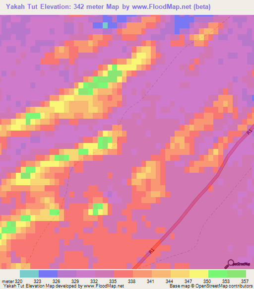 Yakah Tut,Afghanistan Elevation Map