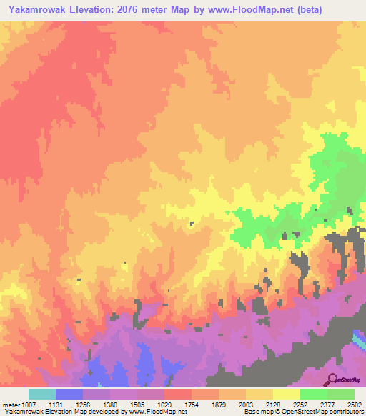Yakamrowak,Afghanistan Elevation Map