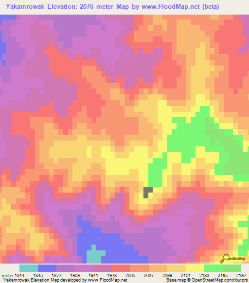 Yakamrowak,Afghanistan Elevation Map