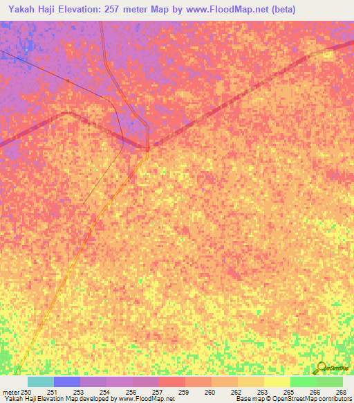 Yakah Haji,Afghanistan Elevation Map