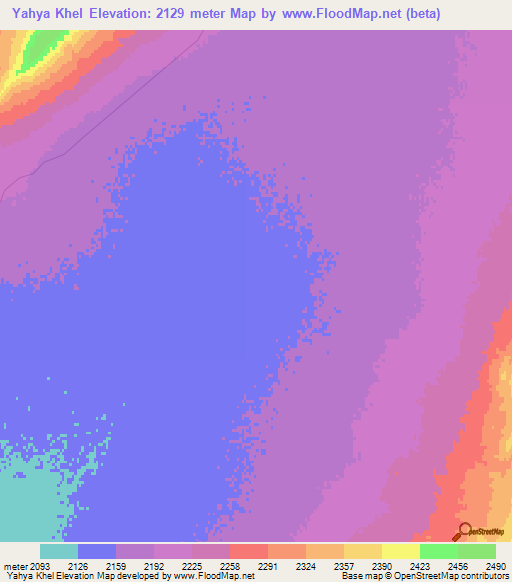 Yahya Khel,Afghanistan Elevation Map
