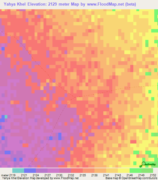 Yahya Khel,Afghanistan Elevation Map