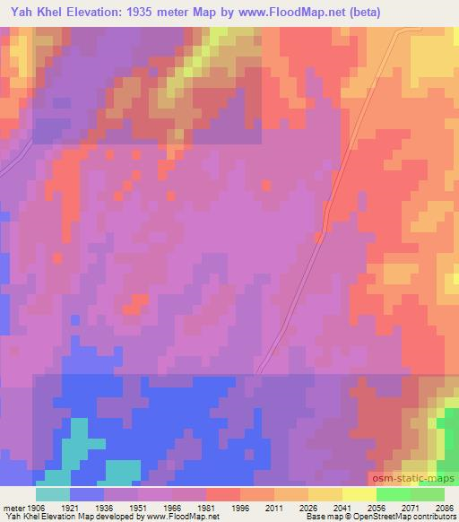 Yah Khel,Afghanistan Elevation Map