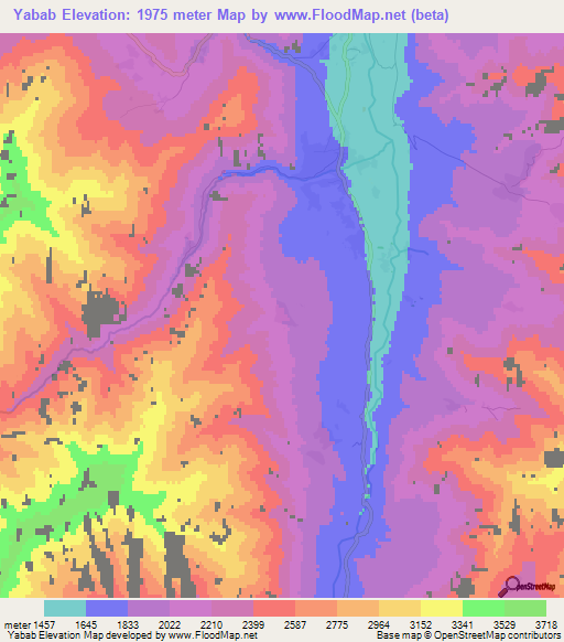 Yabab,Afghanistan Elevation Map