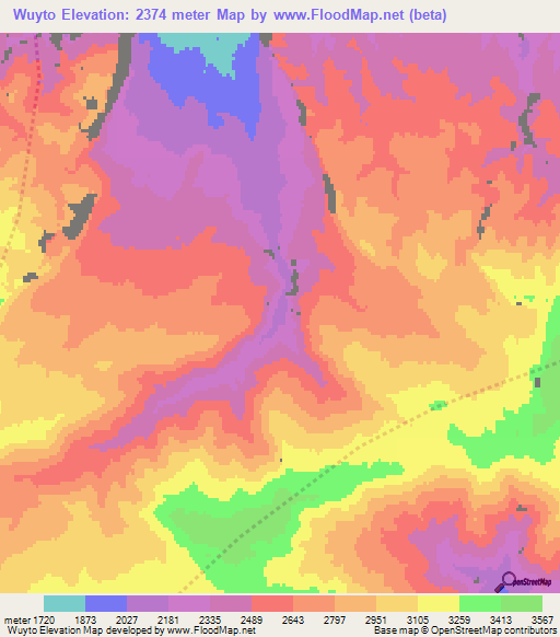 Wuyto,Afghanistan Elevation Map