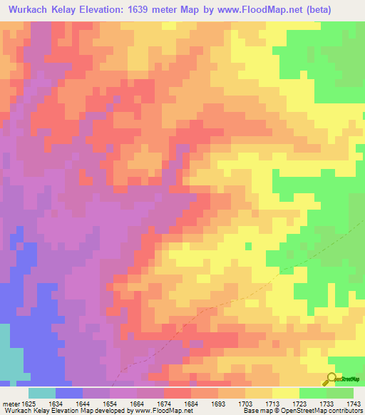 Wurkach Kelay,Afghanistan Elevation Map