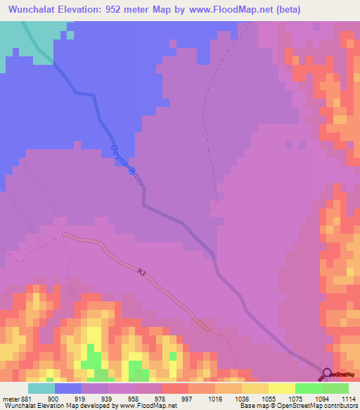 Wunchalat,Afghanistan Elevation Map