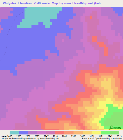 Wulyatak,Afghanistan Elevation Map