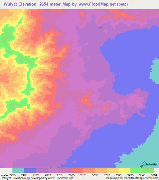 Wulyat,Afghanistan Elevation Map