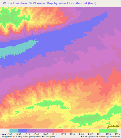 Wulge,Afghanistan Elevation Map