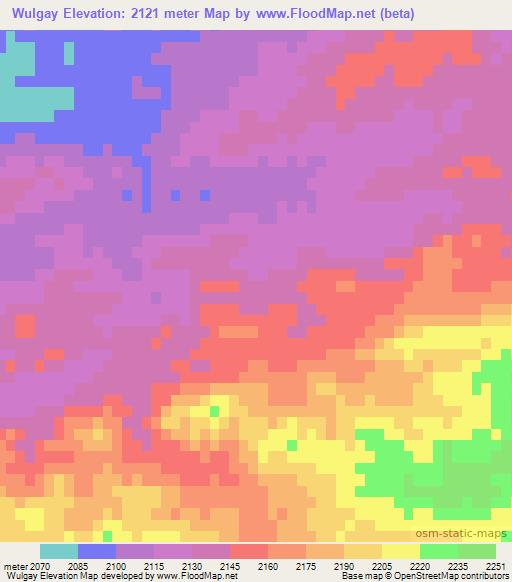 Wulgay,Afghanistan Elevation Map