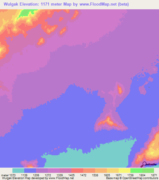 Wulgak,Afghanistan Elevation Map