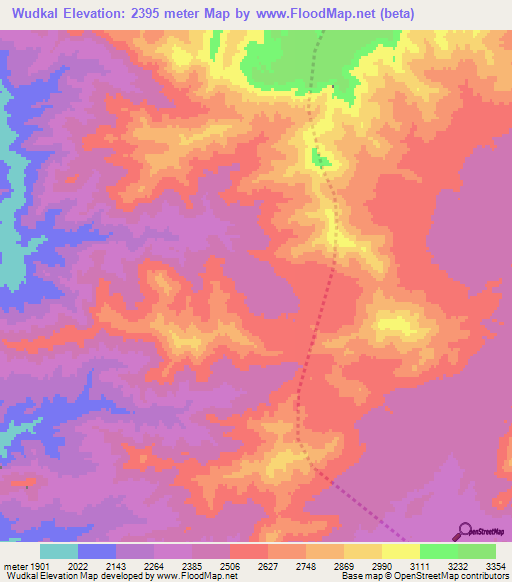 Wudkal,Afghanistan Elevation Map