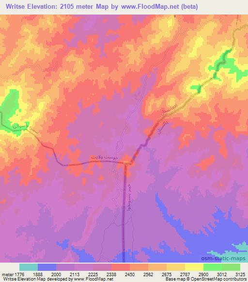 Writse,Afghanistan Elevation Map
