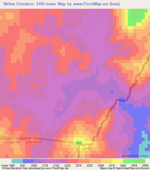 Writse,Afghanistan Elevation Map