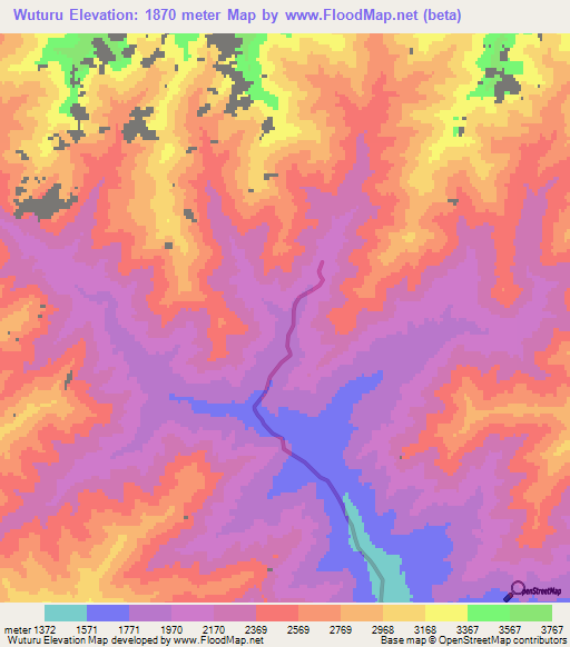 Wuturu,Afghanistan Elevation Map