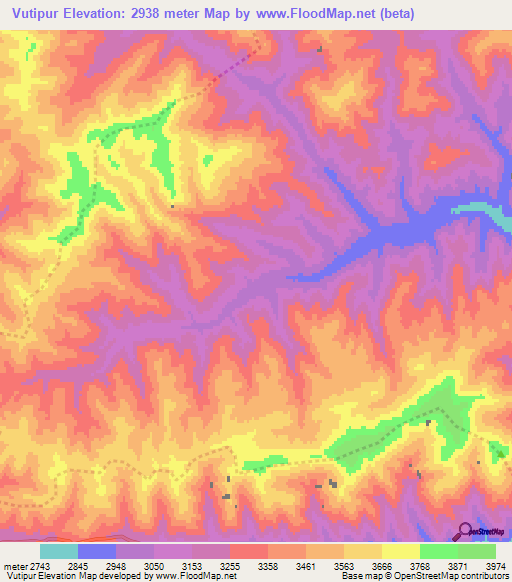 Vutipur,Afghanistan Elevation Map