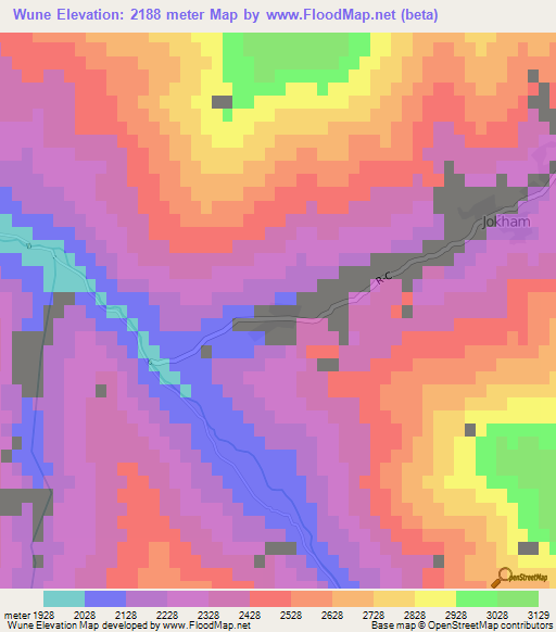 Wune,Afghanistan Elevation Map