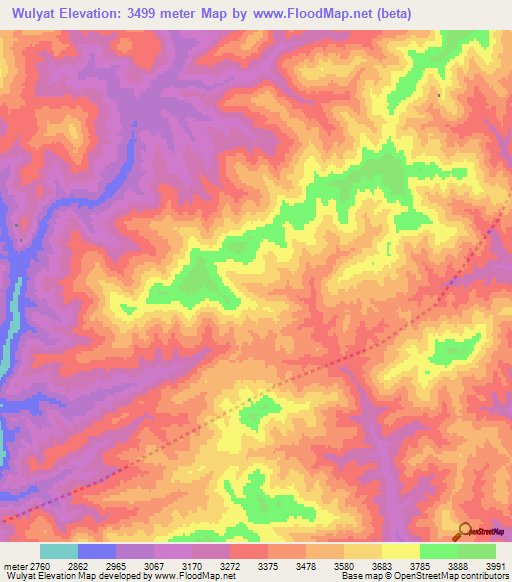 Wulyat,Afghanistan Elevation Map