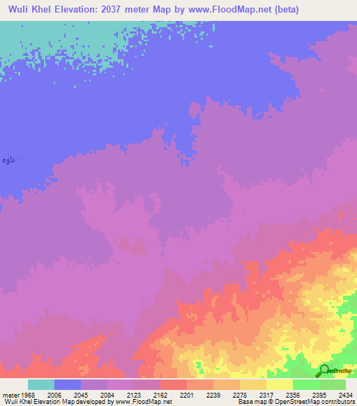 Wuli Khel,Afghanistan Elevation Map