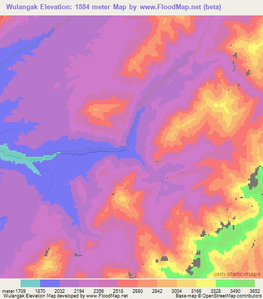 Wulangak,Afghanistan Elevation Map