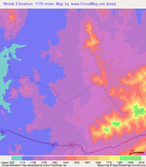 Wulak,Afghanistan Elevation Map