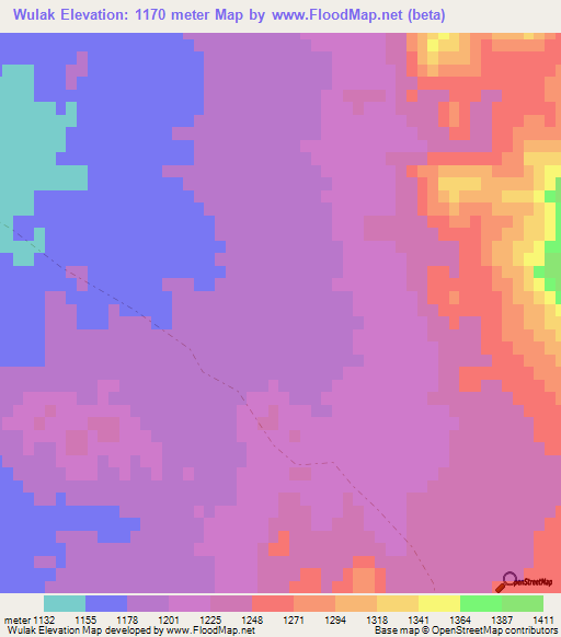 Wulak,Afghanistan Elevation Map