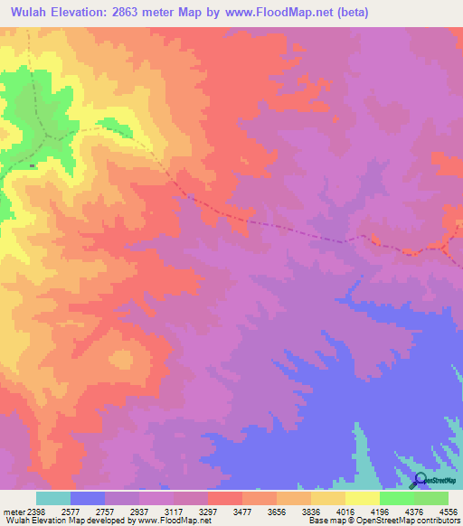 Wulah,Afghanistan Elevation Map