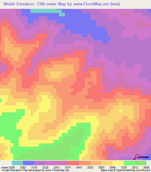 Wulah,Afghanistan Elevation Map