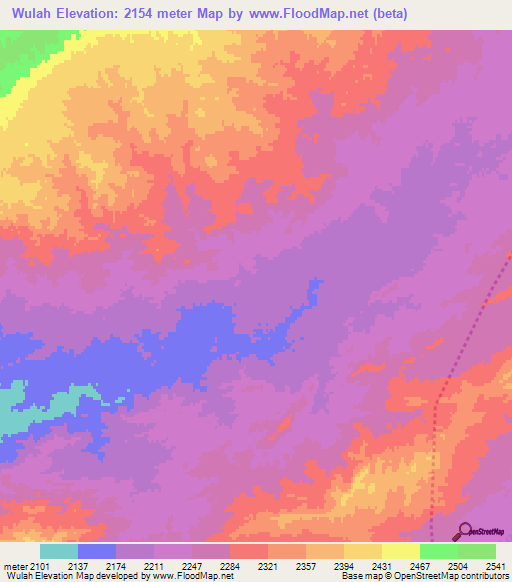 Wulah,Afghanistan Elevation Map