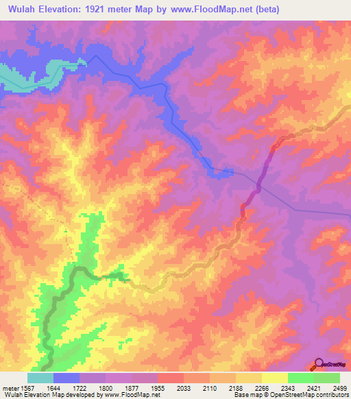 Wulah,Afghanistan Elevation Map