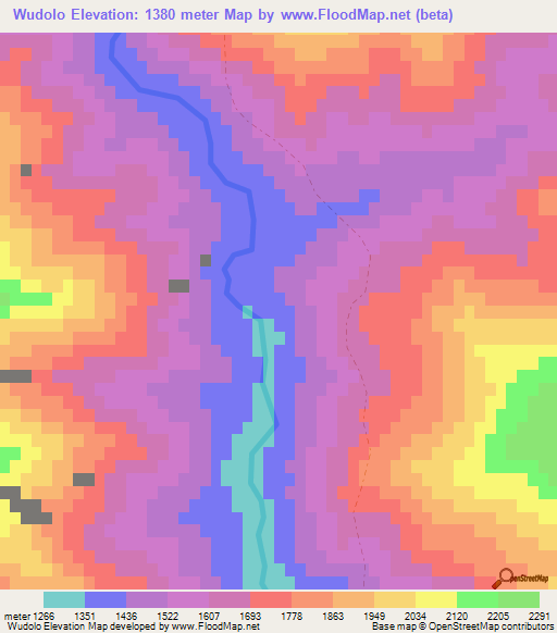 Wudolo,Afghanistan Elevation Map