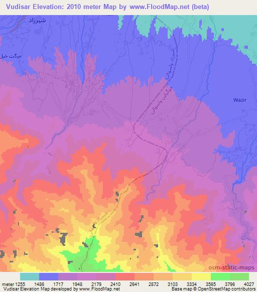 Vudisar,Afghanistan Elevation Map