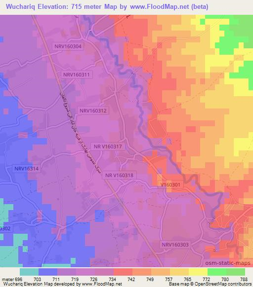 Wuchariq,Afghanistan Elevation Map