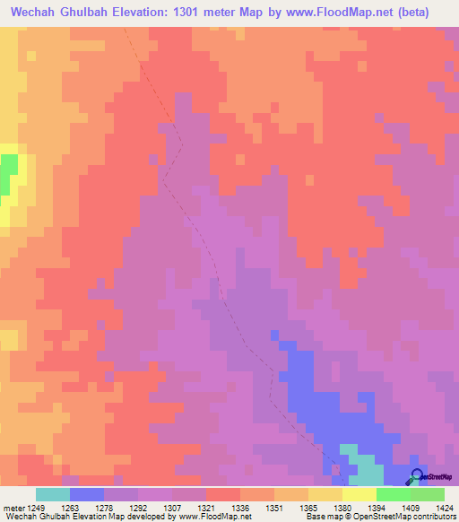 Wechah Ghulbah,Afghanistan Elevation Map