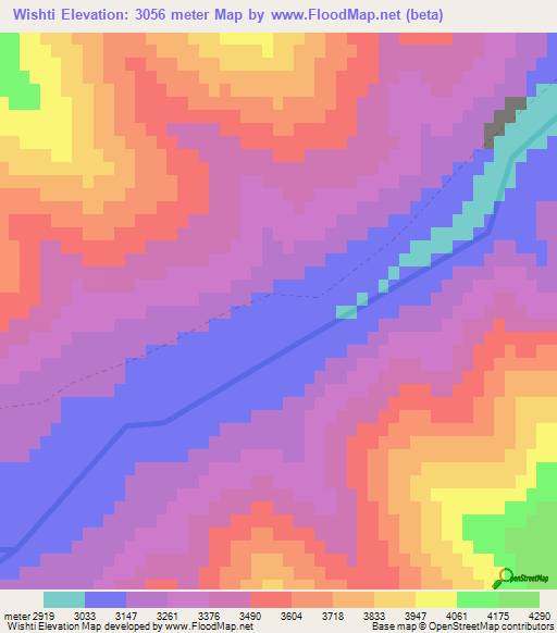 Wishti,Afghanistan Elevation Map